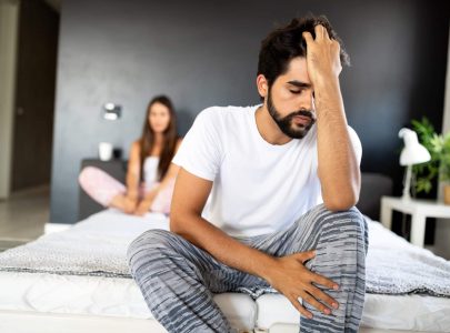 Relationship difficulties. Young unhappy couple having problems